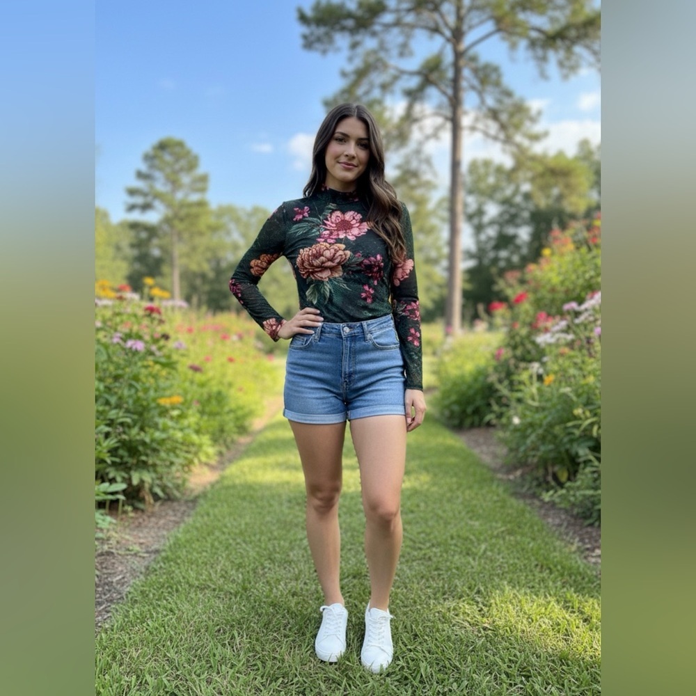 Guess Floral Patterned Bodysuit